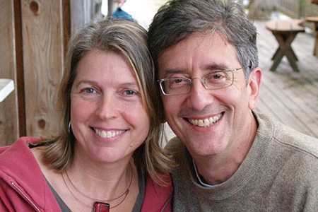 Hollyhock´s Board Advisors, Dana and Joel Solomon, smiling to the camera