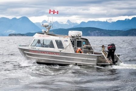 Boat heading to Cortes Island