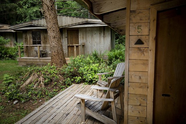 Orchard cabins at Hollyhock Retreat Centre on Cortes Island