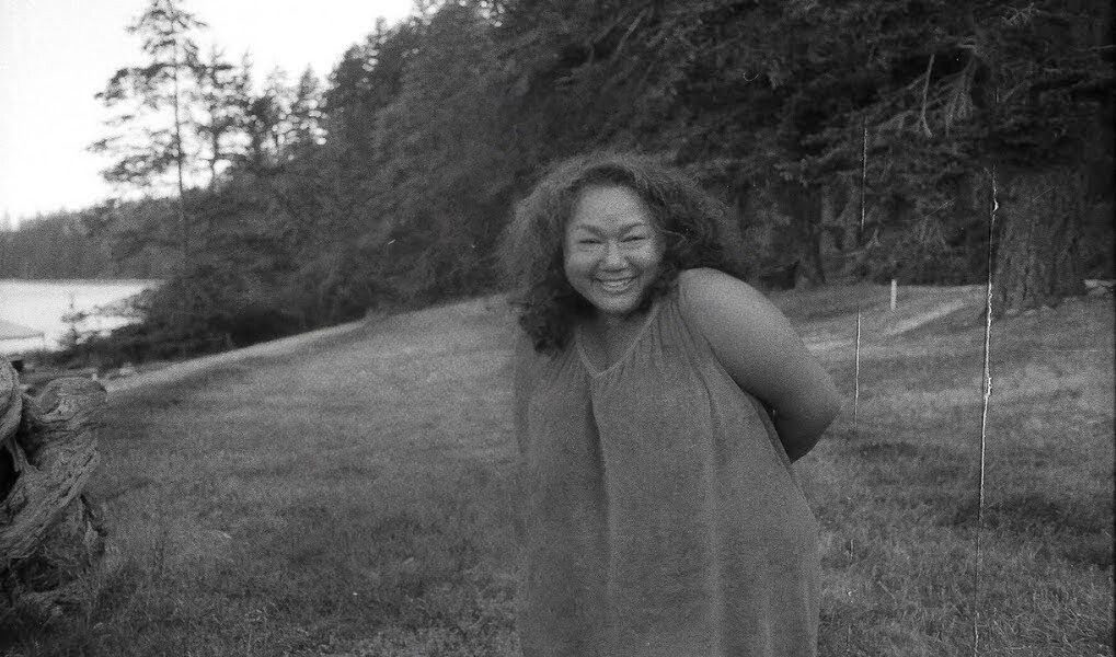 Kim Haxton on the Hollyhock beach