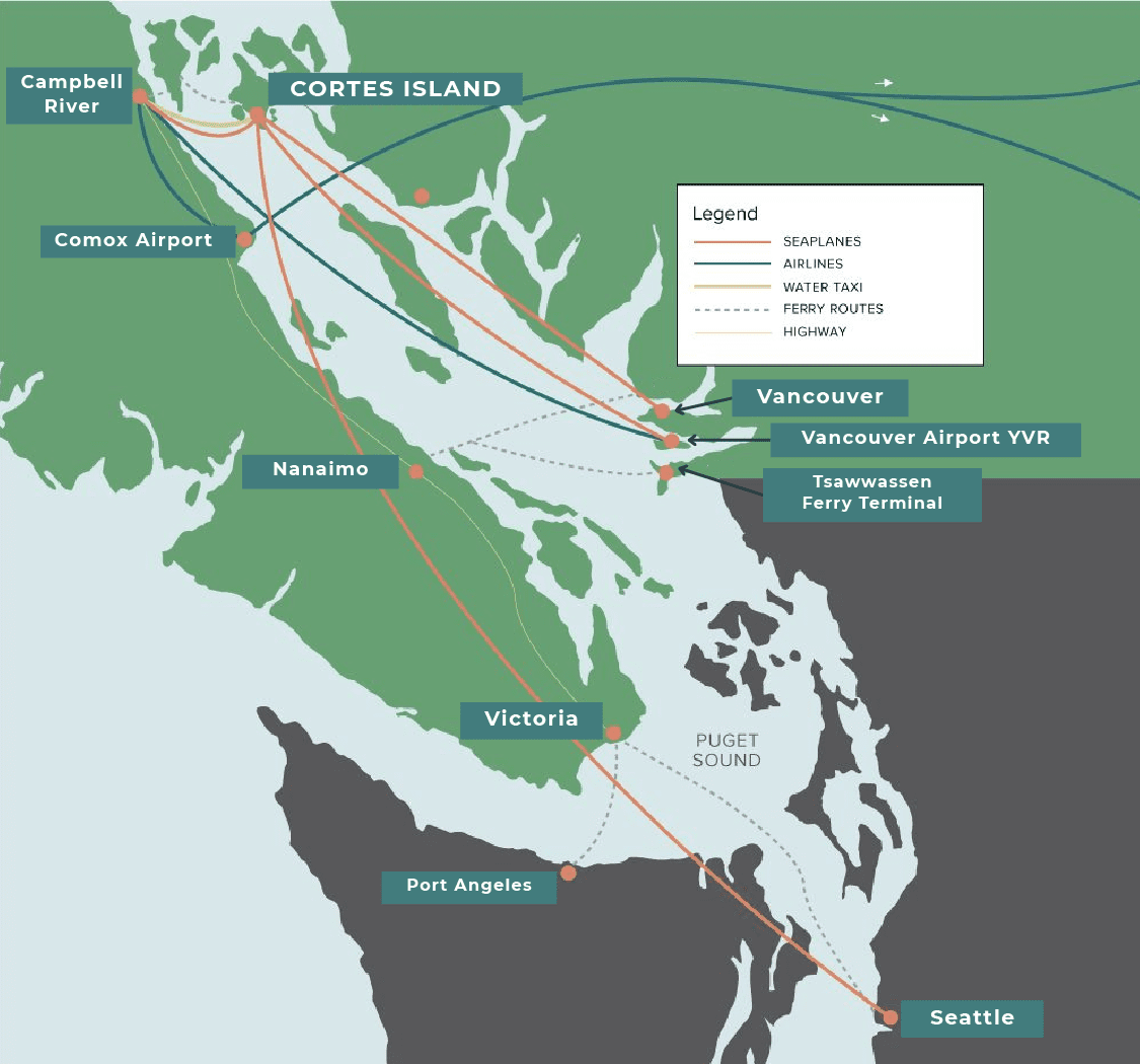 Cortes Island Travel Map